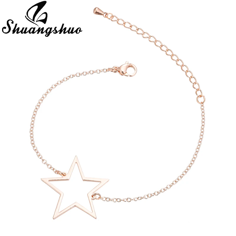 Shuangshuo Star Pendant Bracelet For Women Charm Bracelets Stainless Steel Hollow Out Star femme Pulseira Feminina Wedding Gifts
Shuangshuo Star Pendant Bracelet For Women Charm Bracelets Stainless Steel Hollow Out Star femme Pulseira Feminina Wedding Gifts