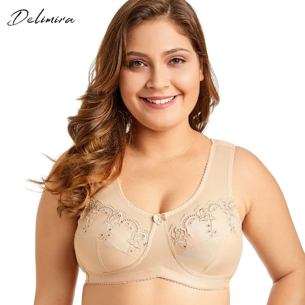 Delimira Women's Full Coverage Non Padded Pretty Embroidery Wire Free Soft Cups Bra Wide Strap
Delimira Women's Full Coverage Non Padded Pretty Embroidery Wire Free Soft Cups Bra Wide Strap