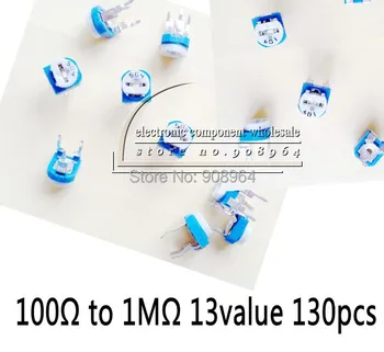 130pcs/set 13 Values Horizontal Adjustable Resistor Potentiometer Variable Resistor Assortment 100ohm to 1M
130pcs/set 13 Values Horizontal Adjustable Resistor Potentiometer Variable Resistor Assortment 100ohm to 1M