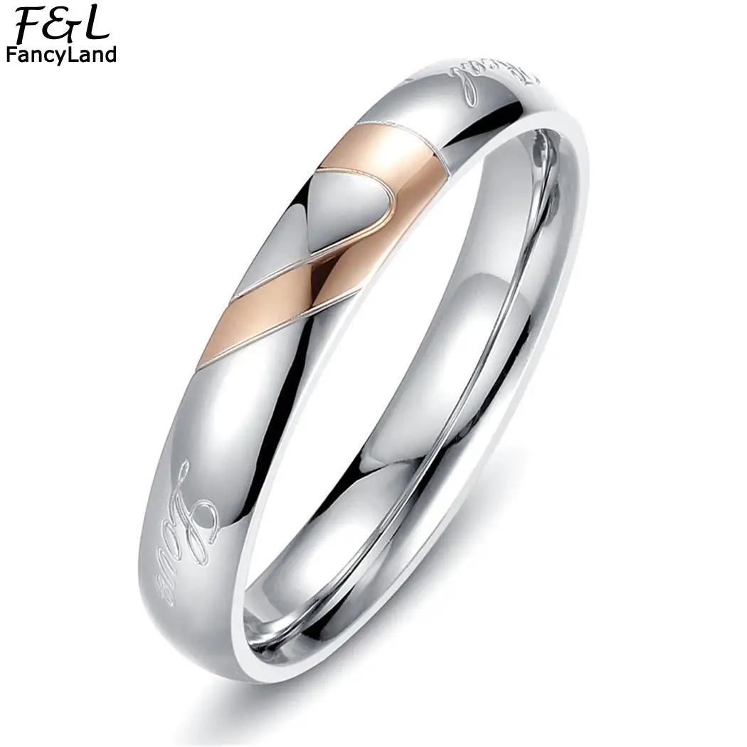 Party 11 Jewelry Casual Rings Wedding Love Birthday 4mm etc Engraved Letter Promise Heart Ring Real Couple | Украшения и