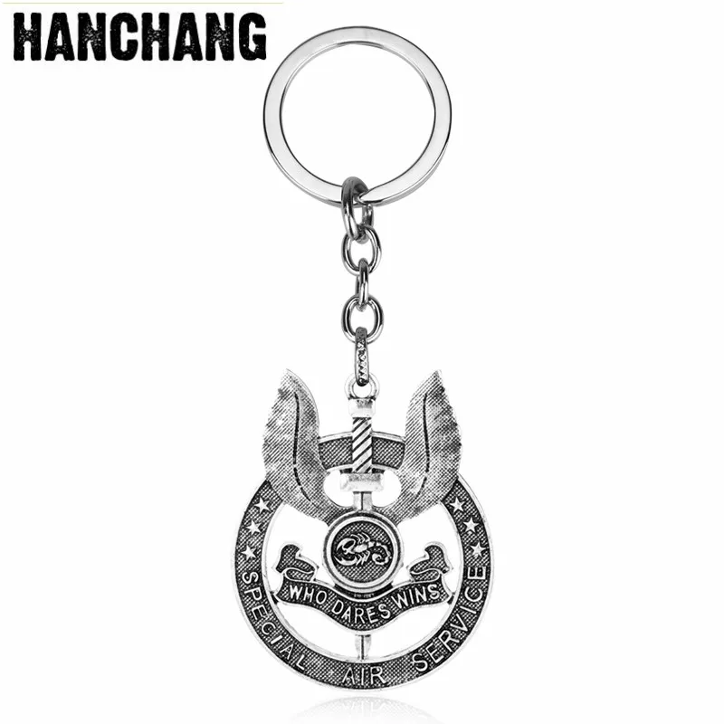 HANCHANG Jewelry UK Special Air Service S.A.S Logo Keychain Who Dares Wins Metal Pendant Keychain Keyring Men Car Key Holder
HANCHANG Jewelry UK Special Air Service S.A.S Logo Keychain Who Dares Wins Metal Pendant Keychain Keyring Men Car Key Holder