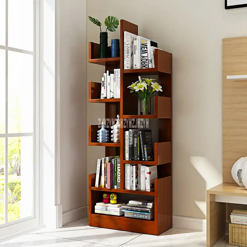 Cw01 Modern Creative Land Wooden Bookshelf Bedroom Children Simple