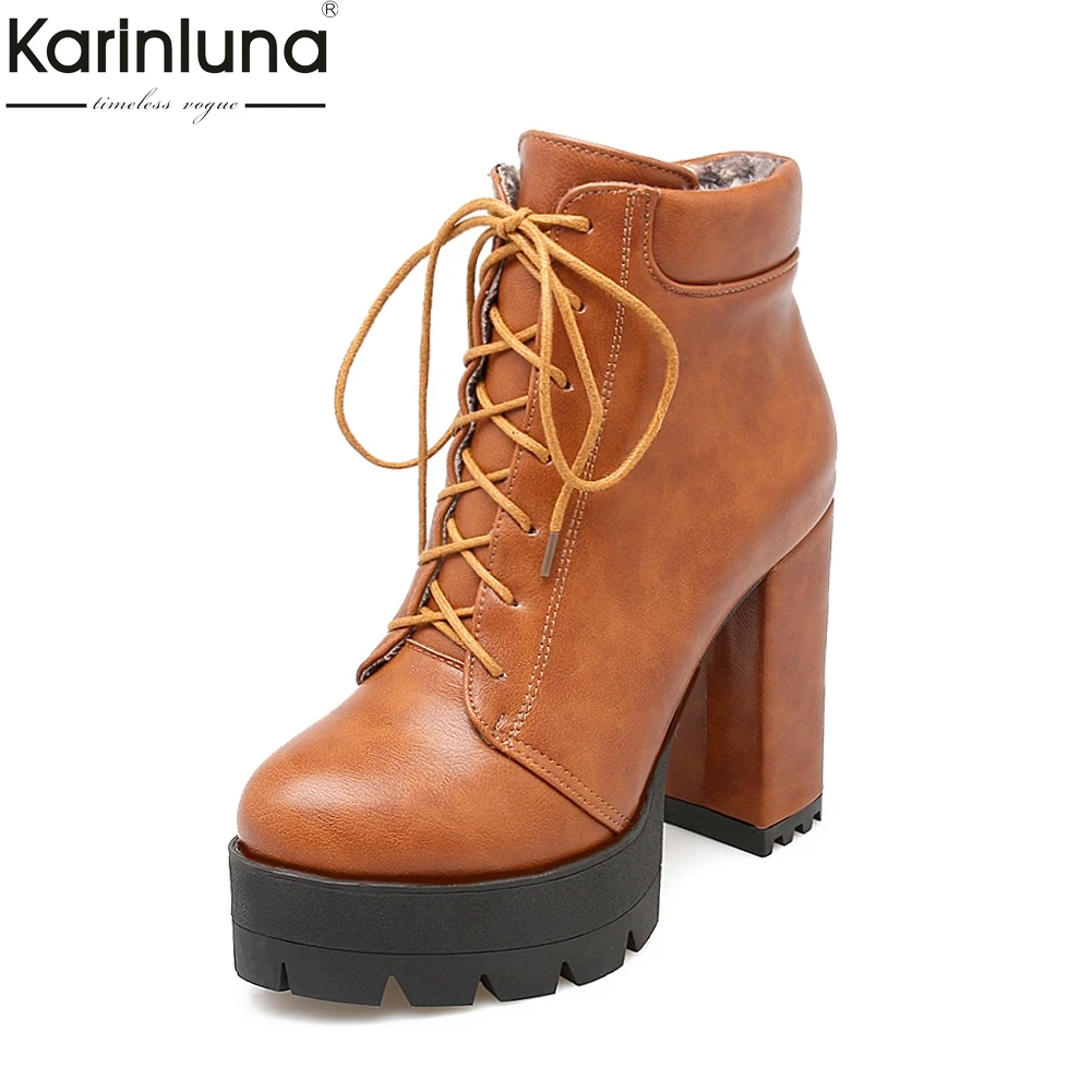 KARINLUNA brand new large size 32-43 platform women shoes woman fashion high heel ankle boots cool street style women boots 
KARINLUNA brand new large size 32-43 platform women shoes woman fashion high heel ankle boots cool street style women boots