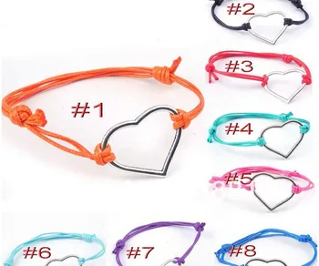 Mix 8 Colors Fashion Heart Shape Charm Bracelet Cute Lovers Handmade Adjustable bracelet 60pcs/lot
Mix 8 Colors Fashion Heart Shape Charm Bracelet Cute Lovers Handmade Adjustable bracelet 60pcs/lot