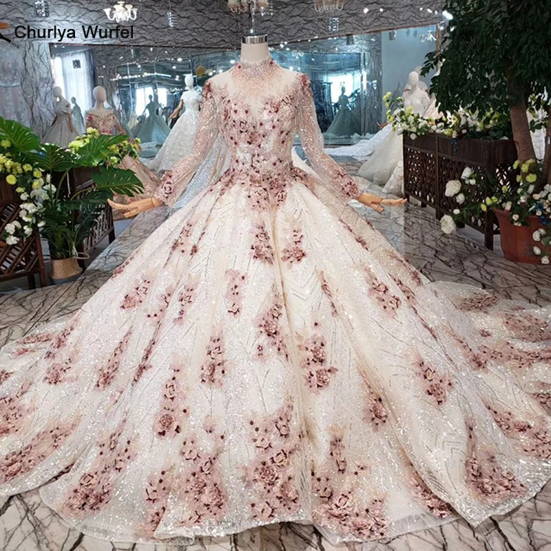 LS20432 Color muslim Wedding Dress ball gown tassel high-neck lace up back handmade flowers bridal gown with train bruidsjurken
LS20432 Color muslim Wedding Dress ball gown tassel high-neck lace up back handmade flowers bridal gown with train bruidsjurken