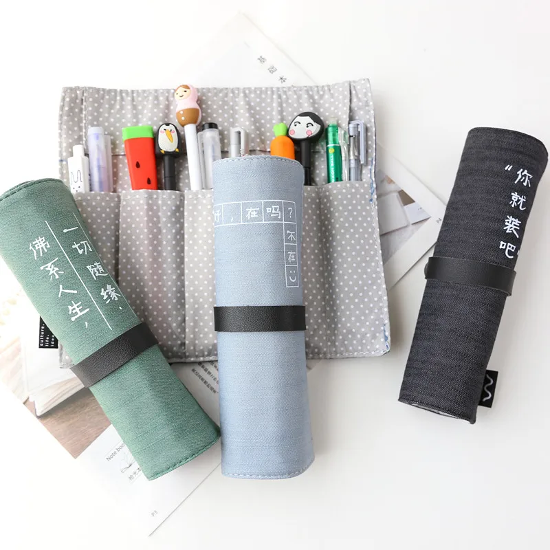 Korean fashion roller blind canvas pencil case student large capacity multi-function pencil stationery box fresh
Korean fashion roller blind canvas pencil case student large capacity multi-function pencil stationery box fresh