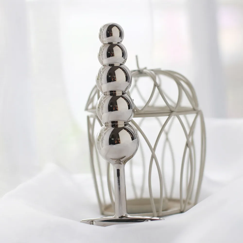 Erotic Toys Anal Sex Toy Plug Large Metal 5 Beads Stainless Steel Butt Plug Adult Sex