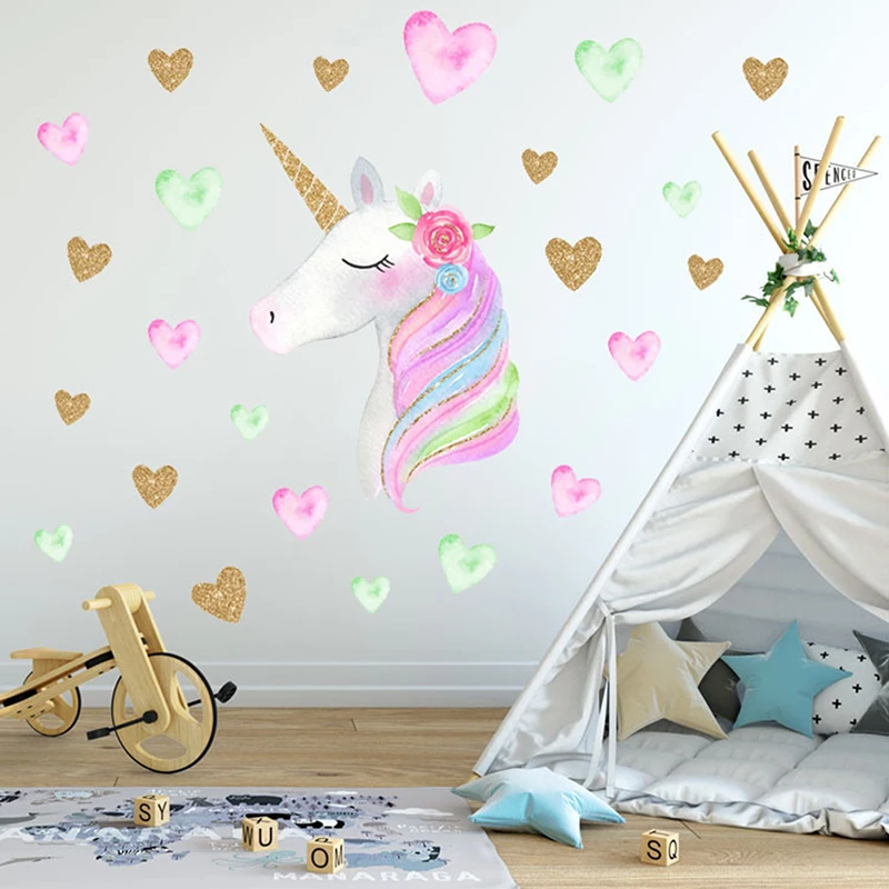 2Styles Cartoon Unicorns Star Heart Wall Stickers Kids Living Room Bedroom Girls Room Decor Wallpaper DIY Vinyl Home Wall Decals
2Styles Cartoon Unicorns Star Heart Wall Stickers Kids Living Room Bedroom Girls Room Decor Wallpaper DIY Vinyl Home Wall Decals