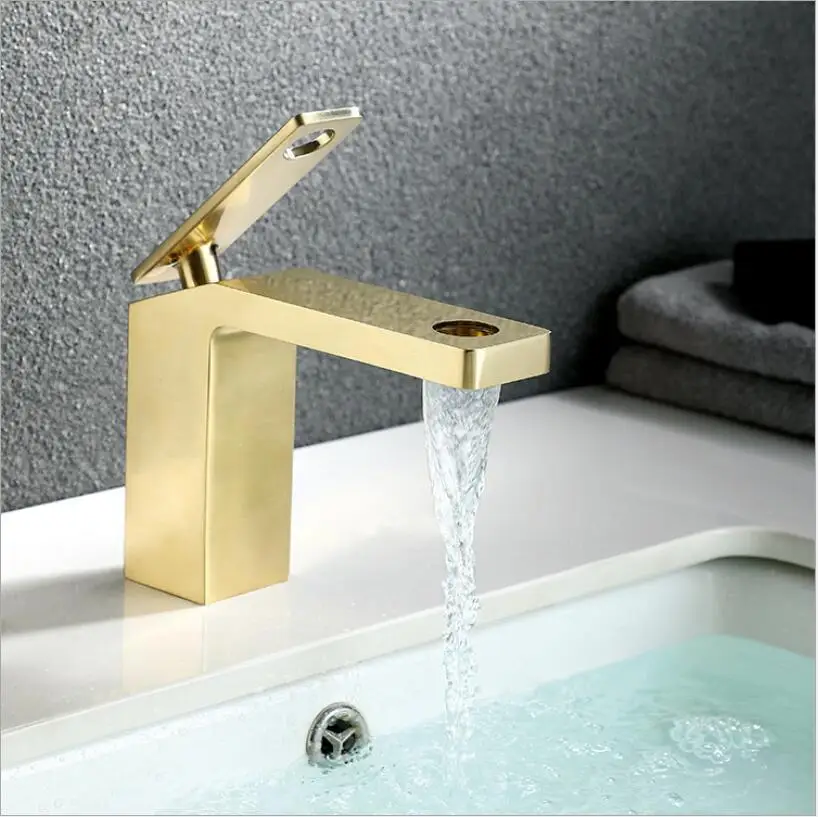 Basin Faucet Water Tap Bathroom Faucet Solid Brass Brush Gold Brass Cold & Hot Water Single Handle Water Sink Tap Mixer
Basin Faucet Water Tap Bathroom Faucet Solid Brass Brush Gold Brass Cold & Hot Water Single Handle Water Sink Tap Mixer