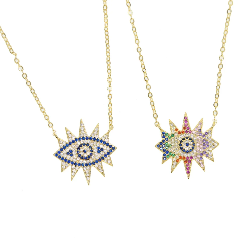 2019 new arrived micro pave cz rainbow stones gold color evil eye necklace bohemia boho Lucky fashion women jewelry
2019 new arrived micro pave cz rainbow stones gold color evil eye necklace bohemia boho Lucky fashion women jewelry