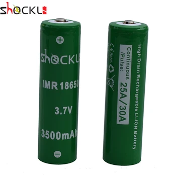 2pcs/lot Shockli 18650 battery 3.7V 3500mAh rechargeable battery 18650 Li-ion bateria 30A button top for high power flashlights
2pcs/lot Shockli 18650 battery 3.7V 3500mAh rechargeable battery 18650 Li-ion bateria 30A button top for high power flashlights
