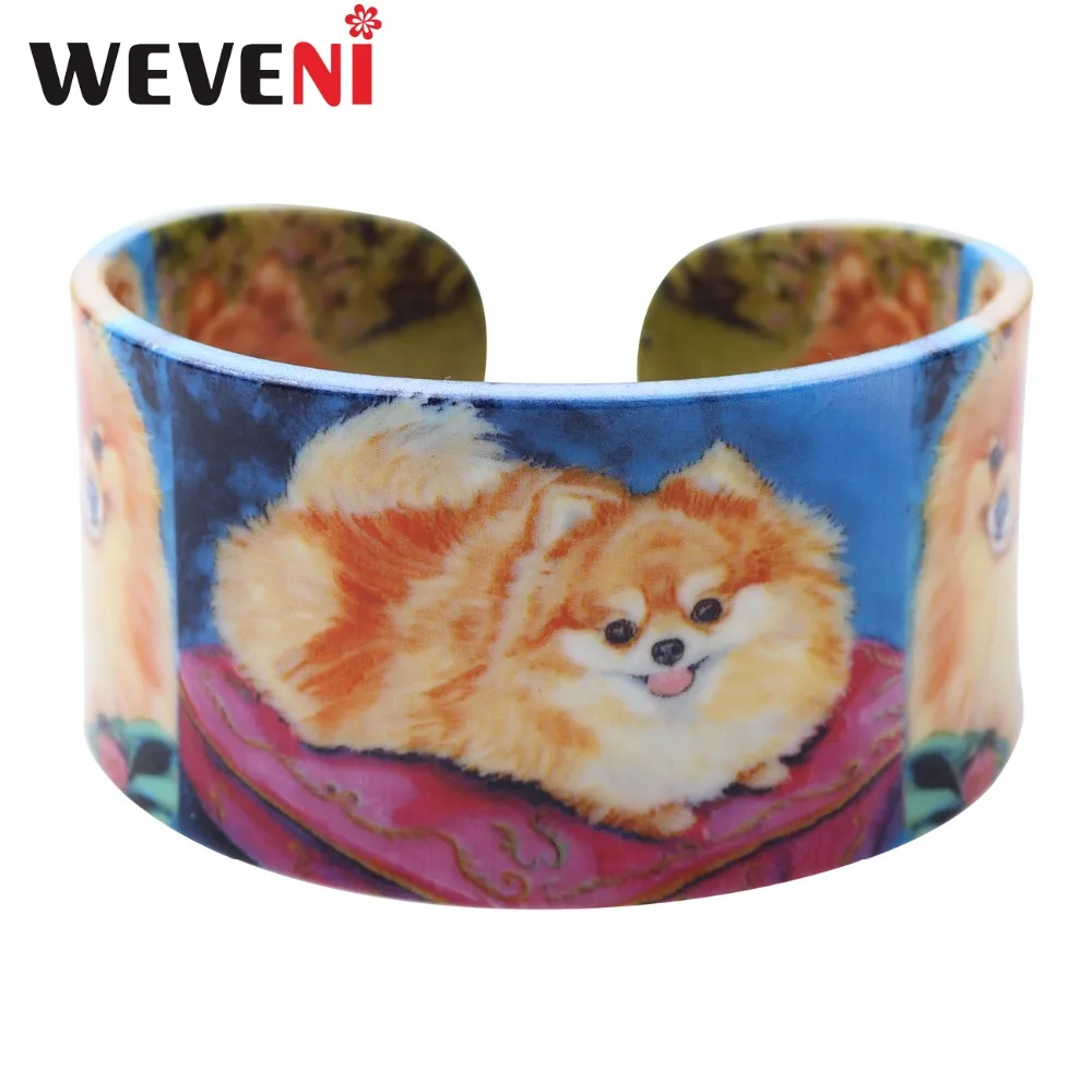 WEVENI Acrylic Wide Love Original Pomeranian Bracelets Bangles For Women 2017 New Fashion Animal Dog Jewelry Girl Accessories
WEVENI Acrylic Wide Love Original Pomeranian Bracelets Bangles For Women 2017 New Fashion Animal Dog Jewelry Girl Accessories