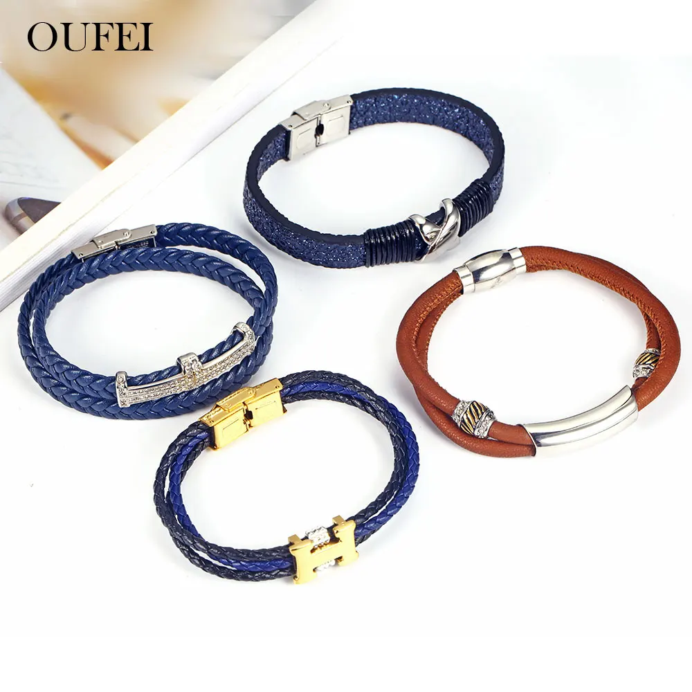 OUFEI Genuine Leather Cuff Bracelets Bangles Jewelry Accessories Stainless Steel Neutral Gifts For Women Wholesale lots bulk
OUFEI Genuine Leather Cuff Bracelets Bangles Jewelry Accessories Stainless Steel Neutral Gifts For Women Wholesale lots bulk