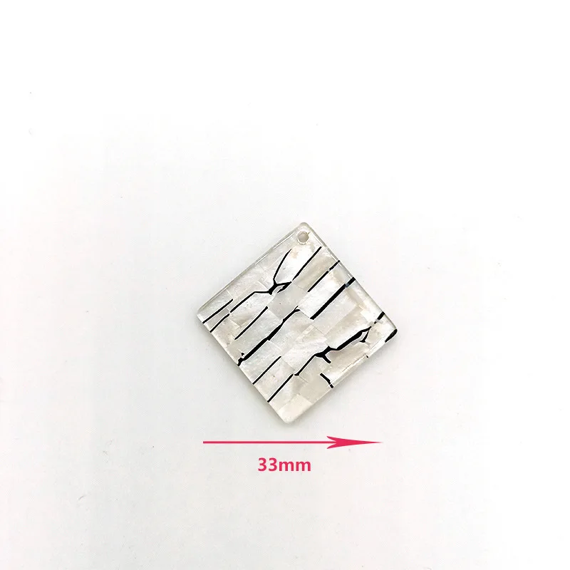 Square Fashion Unique 10pcslot Bright Acetic Acid Imitate Marble Texture Coin-shape Charms for EarringJewelry DIY ET44 (2)