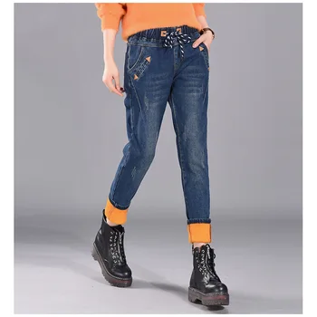2019 Winter Thicken Warm Jeans woman Plus size 5XL Stretch High Waist Fleece Trousers woman vintage Skinny Denim Pants Women
2019 Winter Thicken Warm Jeans woman Plus size 5XL Stretch High Waist Fleece Trousers woman vintage Skinny Denim Pants Women