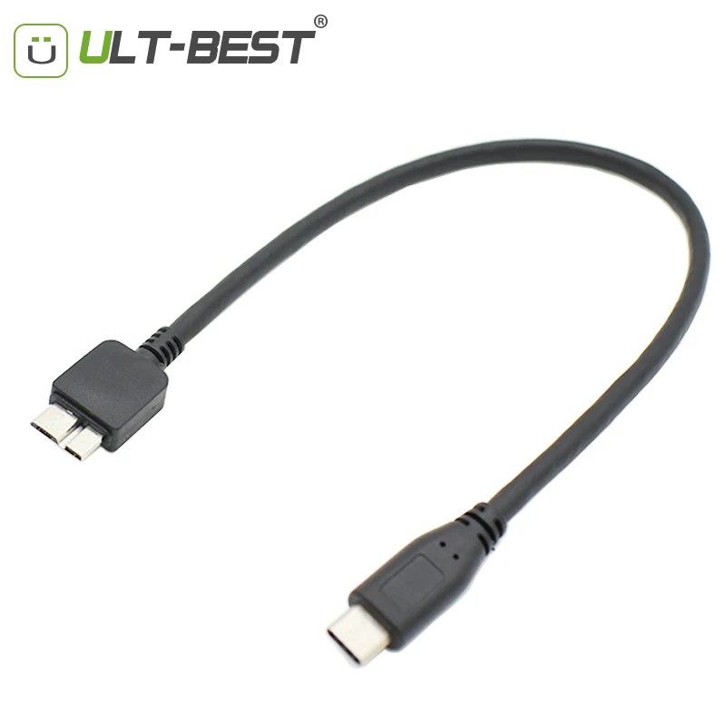 ULT-Best USB 3.1 Type C Male to USB 3.0 Micro B Male OTG Converter Cable USB-C Connector For Hard Drive Smartphone 30CM
ULT-Best USB 3.1 Type C Male to USB 3.0 Micro B Male OTG Converter Cable USB-C Connector For Hard Drive Smartphone 30CM
