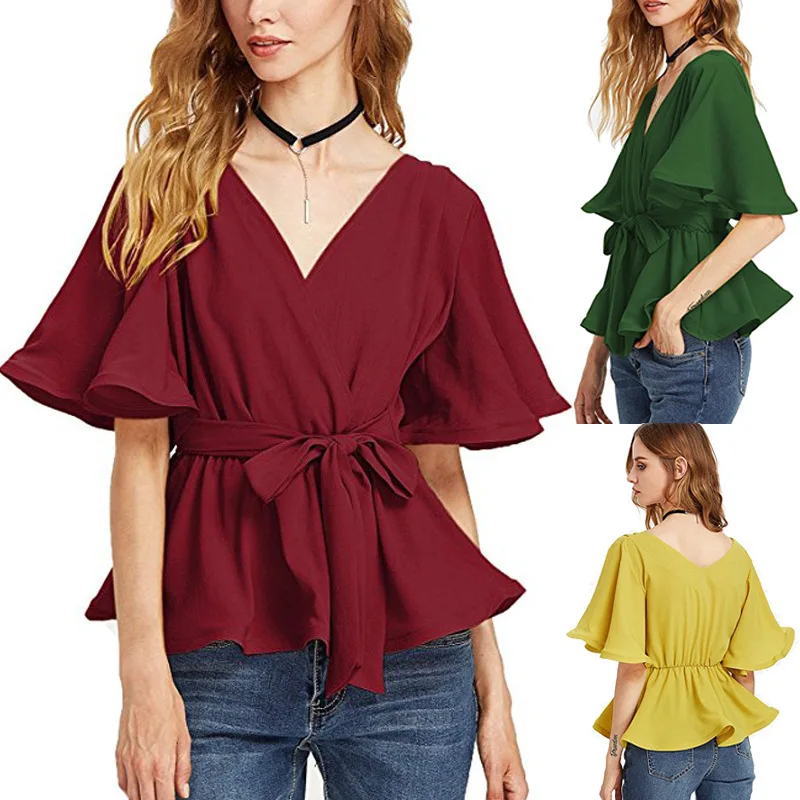 2019 Spring Short Woman Shirts Korean Style Vintage Lantern Sleeves Women Blouses Plus Size Women Tops Chiffon Camisas Mujer
2019 Spring Short Woman Shirts Korean Style Vintage Lantern Sleeves Women Blouses Plus Size Women Tops Chiffon Camisas Mujer