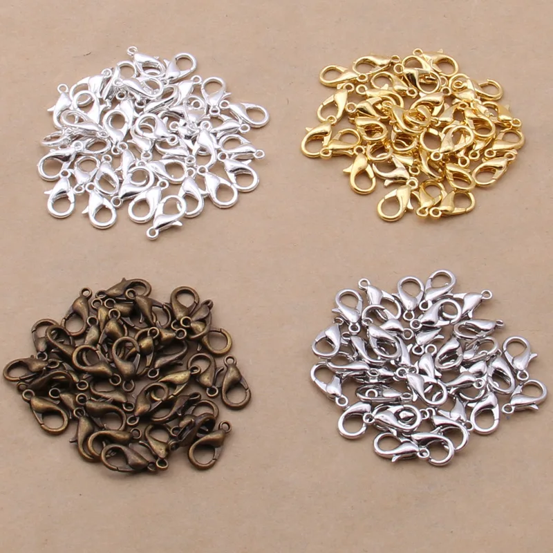 300pcs 15 16 18MM Jewelry Findings Bronze/gold/rose Gold/black/rhodium/silver Lobster Clasp Hooks for Necklace Chain
300pcs 15 16 18MM Jewelry Findings Bronze/gold/rose Gold/black/rhodium/silver Lobster Clasp Hooks for Necklace Chain