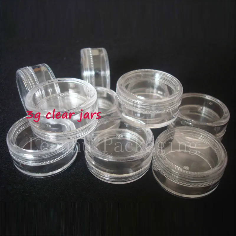 3g small empty transparent Plastic Jars 3ml clear bottles for nail art make up Craft Glitter lip balm small pot 50pc/lot
3g small empty transparent Plastic Jars 3ml clear bottles for nail art make up Craft Glitter lip balm small pot 50pc/lot