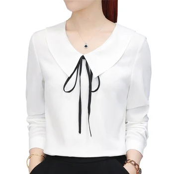 Autumn Spring Lady Chiffon Blouses Size S-2XL Peter Pan Collar Women Cute Casual White Shirts Long Sleeve 2018 OL Wear
Autumn Spring Lady Chiffon Blouses Size S-2XL Peter Pan Collar Women Cute Casual White Shirts Long Sleeve 2018 OL Wear