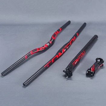 TOMTOU 3k Carbon Fibre Cycling Mountain Bike Flat/Rise Handlebar + Aerodynamics Seatpost + Stem MTB Bicycle Parts Red - TS9T48
TOMTOU 3k Carbon Fibre Cycling Mountain Bike Flat/Rise Handlebar + Aerodynamics Seatpost + Stem MTB Bicycle Parts Red - TS9T48