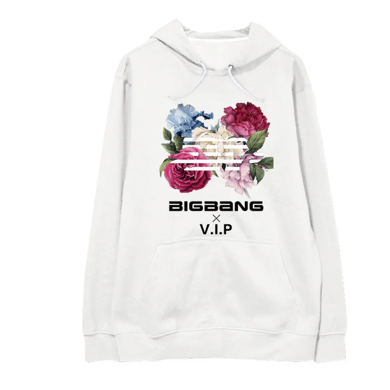 KPOP BIGBANG мужская толстовка с капюшоном свитер цветочным принтом пуловер свитшот