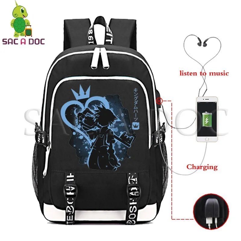 Kingdom Hearts Sora Fluorescence Backpack Women Men Multifunction USB Charging Laptop Backpack for Teenagers School Travel Bags
Kingdom Hearts Sora Fluorescence Backpack Women Men Multifunction USB Charging Laptop Backpack for Teenagers School Travel Bags