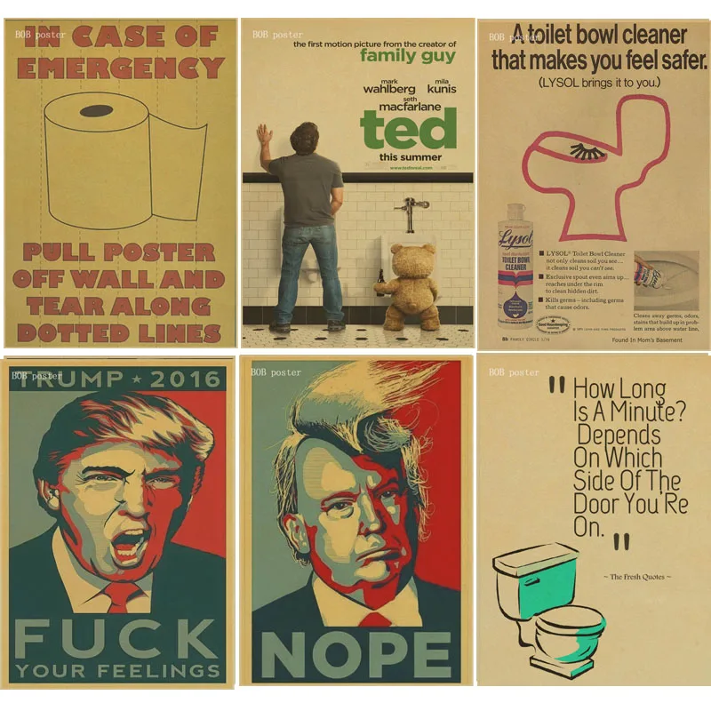 Funny Toilet poster/Trump funng Avatar Retro Kraft wall Paper Bar Decorative Vintage Posters wall Sticker
Funny Toilet poster/Trump funng Avatar Retro Kraft wall Paper Bar Decorative Vintage Posters wall Sticker