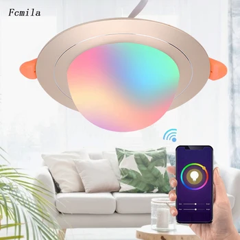 WiFi Smart LED Downlight 9W RGBW Indoor Living Room Compatible with Alexa/Google Home Control from Anywhere
WiFi Smart LED Downlight 9W RGBW Indoor Living Room Compatible with Alexa/Google Home Control from Anywhere