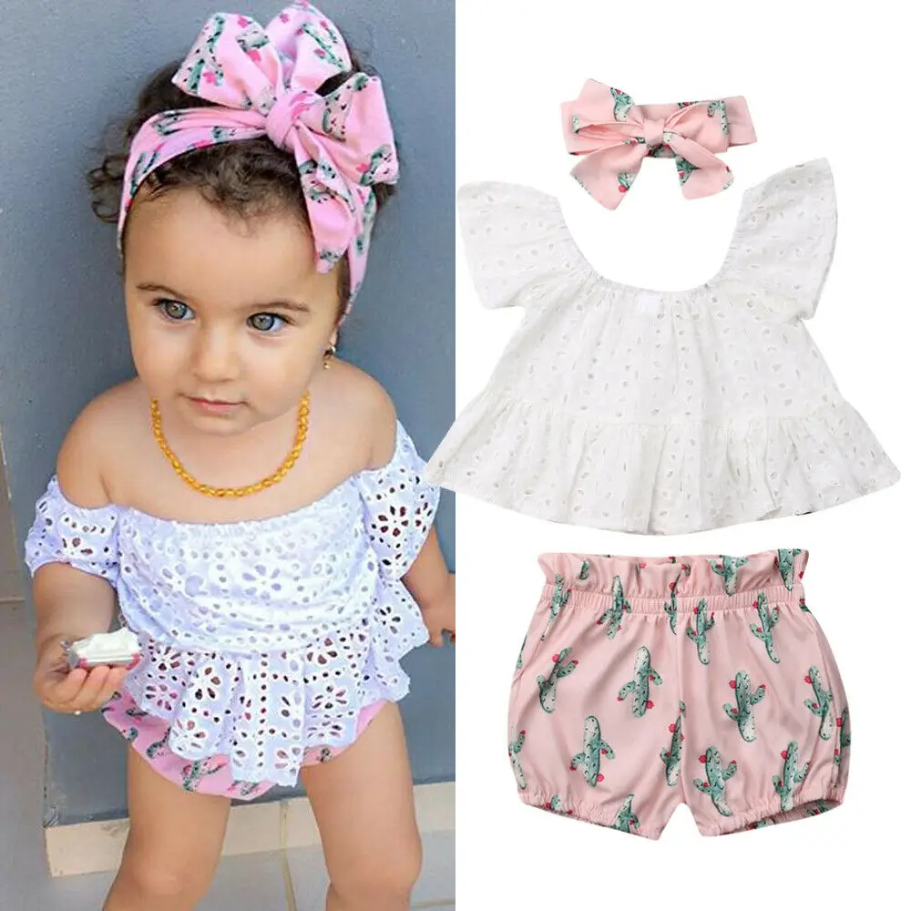 Pudcoco 2019 Summer 3PCS Newborn Baby Girl Off Shoulder Lace White Tops Cactus Shorts Outfits Set Sunsuit
Pudcoco 2019 Summer 3PCS Newborn Baby Girl Off Shoulder Lace White Tops Cactus Shorts Outfits Set Sunsuit