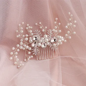 Fashion Pearls Wedding Hair Jewelry Women Comb Crystal Silver Color Bridal Headpiece Hair Accessories
Fashion Pearls Wedding Hair Jewelry Women Comb Crystal Silver Color Bridal Headpiece Hair Accessories