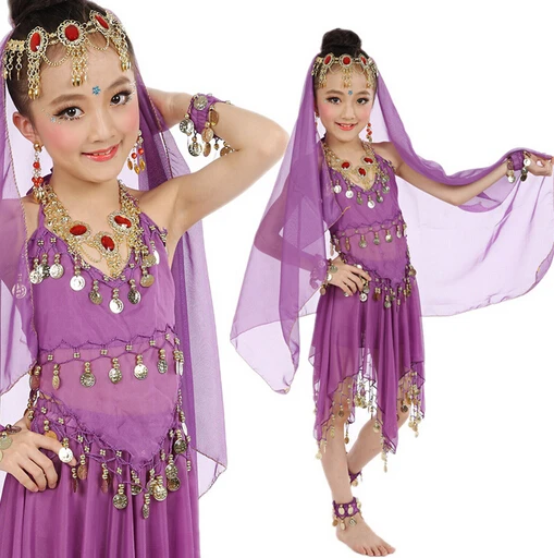 Hot Selling! Belly Dance Performance Bollywood Indian Child Costume Indian Dance Costumes For Kids 2-6pcs/set free shipping
Hot Selling! Belly Dance Performance Bollywood Indian Child Costume Indian Dance Costumes For Kids 2-6pcs/set free shipping