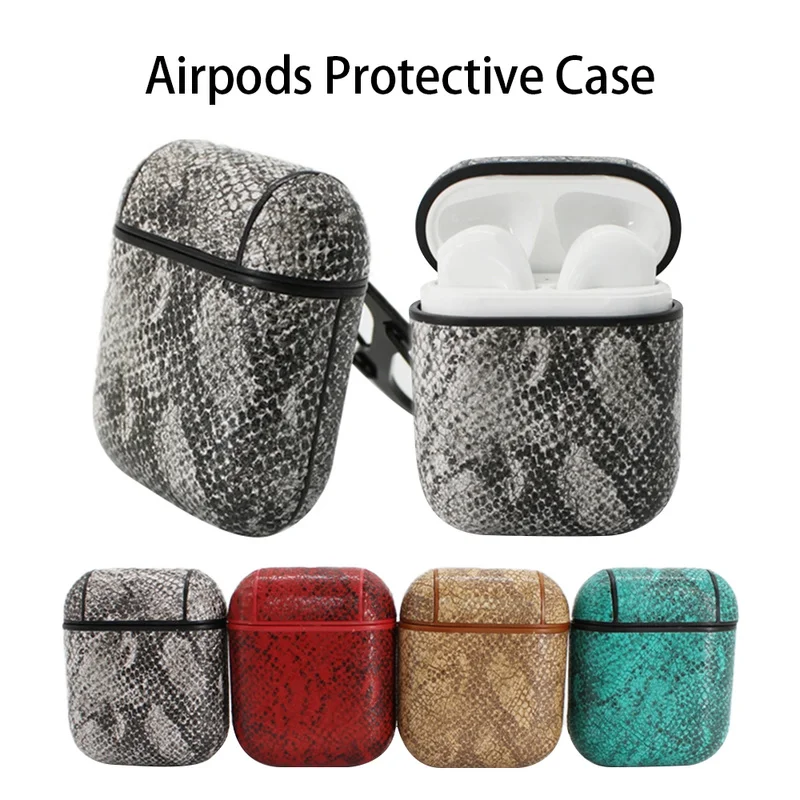 Protective Case PU Snake Skin Case for Airpods Earphone Charging Case Wireless Bluetooth Headset Earpods Protective Cover
Protective Case PU Snake Skin Case for Airpods Earphone Charging Case Wireless Bluetooth Headset Earpods Protective Cover