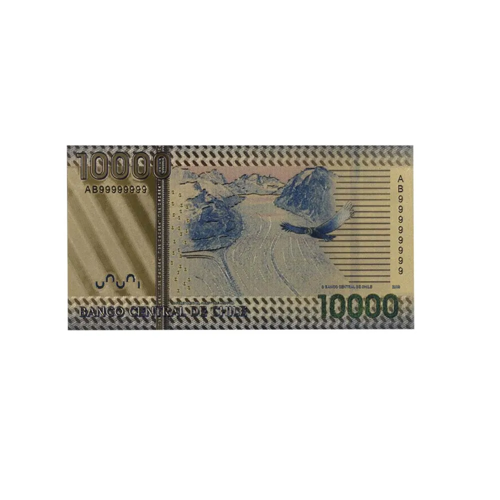 Новый продукт бумажные деньги Чили золотые банкноты 24k домашние декоративные