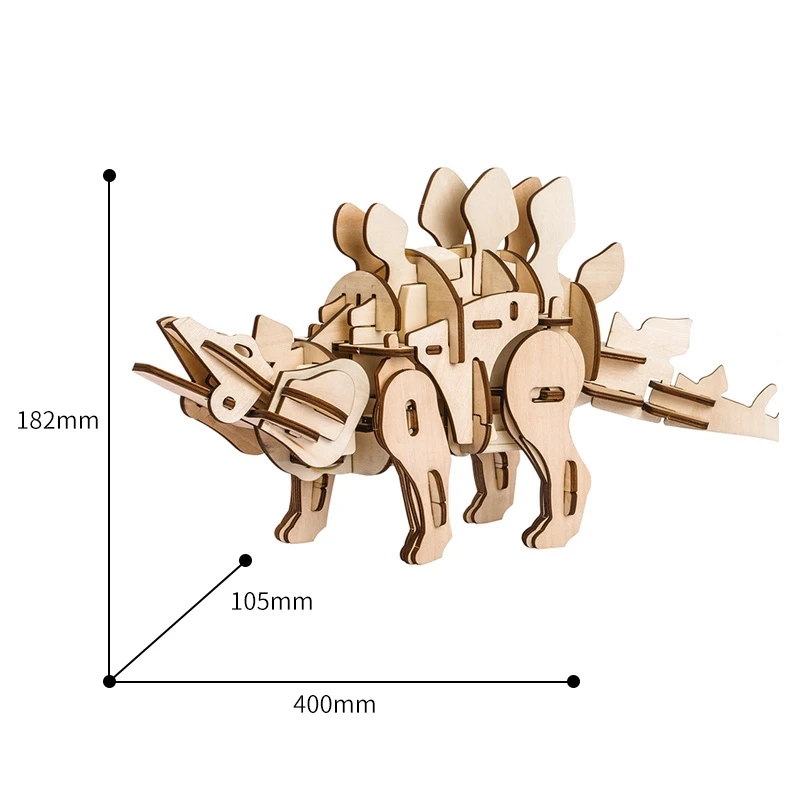 Puzzle Interactif Dinosaure Stegosaurus 3D DIY En Bois Jouet pour Enfants et Adultes HTB1grIdihuTBuNkHFNRq6A9qpXaj