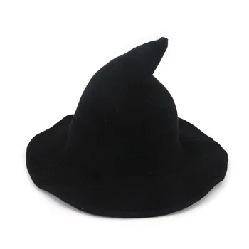 Witch Hat Diversified Along The Sheep Wool Cap Knitting Fisherman Hat Female Fashion Witch Pointed Basin Bucket for Halloween
Witch Hat Diversified Along The Sheep Wool Cap Knitting Fisherman Hat Female Fashion Witch Pointed Basin Bucket for Halloween