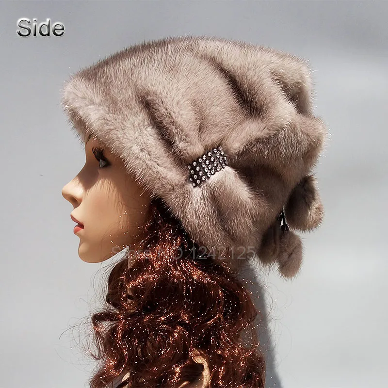 New winter women lady real Mink fur hat High-end Rhinestone warm fur natural mink fur hats basin cap
New winter women lady real Mink fur hat High-end Rhinestone warm fur natural mink fur hats basin cap