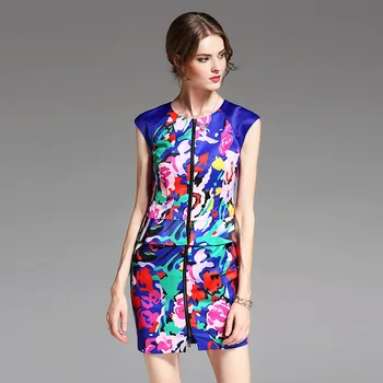 Summer Dress Women's Round Neck Sleeveless Printed Zipper Short Dress Above The Knees Clearance No Exchange or Refund
Summer Dress Women's Round Neck Sleeveless Printed Zipper Short Dress Above The Knees Clearance No Exchange or Refund
