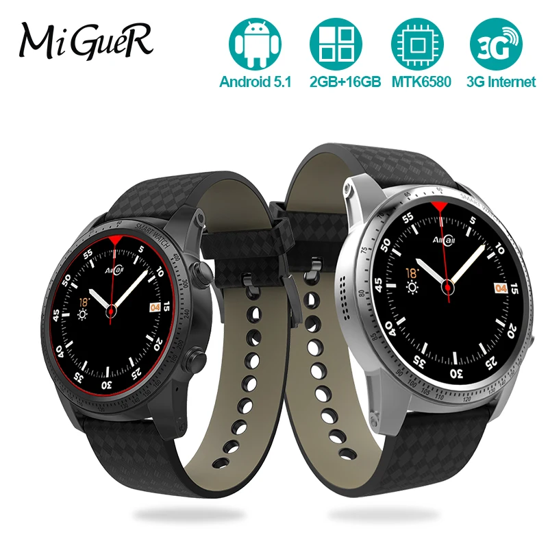 

ALLCALL W1 Watch-Phone 2GB RAM 16GB ROM Android 5.1 MTK6580 Quad Core 1.3GHz Bluetooth 4.0 GPS MP4 3G WCDMA Smartwatch Phone