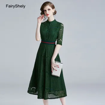 FairyShely 2020 Vintage Summer Green Embroidery Lace Half Sleeve Midi Dress Women Vestidos Elegant New Belt Evening Party Dress
FairyShely 2020 Vintage Summer Green Embroidery Lace Half Sleeve Midi Dress Women Vestidos Elegant New Belt Evening Party Dress