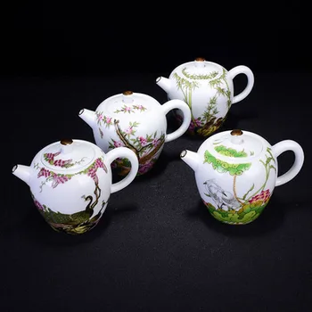 Jingdezhen Ceramic Enamel Teapot Kung Fu Green Tea Set Handmade Hand-painted Pastel Flower Bird Porcelain Teapot Teaware
Jingdezhen Ceramic Enamel Teapot Kung Fu Green Tea Set Handmade Hand-painted Pastel Flower Bird Porcelain Teapot Teaware