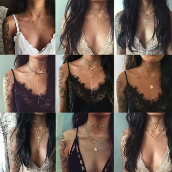 Vintage Charm Gold Silver Color Necklaces & Pendants For Women 2019 Bohemian New Multilayer Crystal Necklace Jewelry Wholesale
Vintage Charm Gold Silver Color Necklaces & Pendants For Women 2019 Bohemian New Multilayer Crystal Necklace Jewelry Wholesale