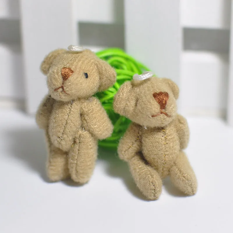 3.5cm 100pcs Mini Jointed Bear Plush Toys Cute Small DIY Teddy Bear Dolls (1)