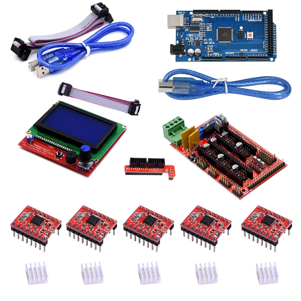 Professional Printer Parts Set LCD Controller DIY Expansion Board Stepper Motor Driver RAMPS 1.4 Kit With Heatsink For Arduino#2
Professional Printer Parts Set LCD Controller DIY Expansion Board Stepper Motor Driver RAMPS 1.4 Kit With Heatsink For Arduino#2