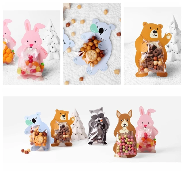 Cookie Packaging Cute Candy Rabbit Bear Fox Cartoon Plastic Bags For Biscuits Snack Baking Package With Card Head 10pcs/lot
Cookie Packaging Cute Candy Rabbit Bear Fox Cartoon Plastic Bags For Biscuits Snack Baking Package With Card Head 10pcs/lot