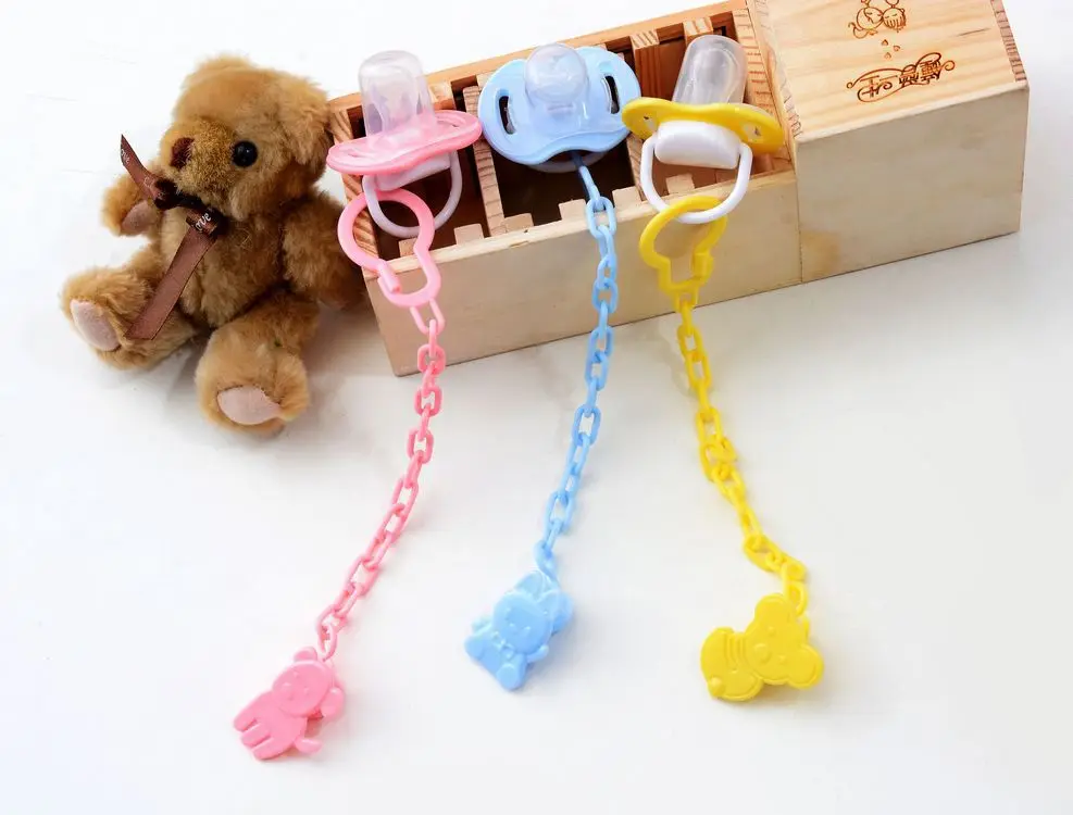 Baby silicone pacifier newborn infant pacifier with chain clip teether Soother Dummy Nipple with chain pacifier with chain clip 10