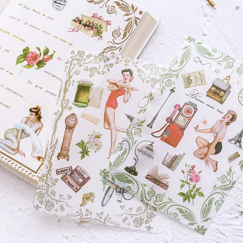 5pcs/pack Retro Girl Decorative Stationery Stickers Scrapbooking DIY Diary Album Stick Lable
5pcs/pack Retro Girl Decorative Stationery Stickers Scrapbooking DIY Diary Album Stick Lable