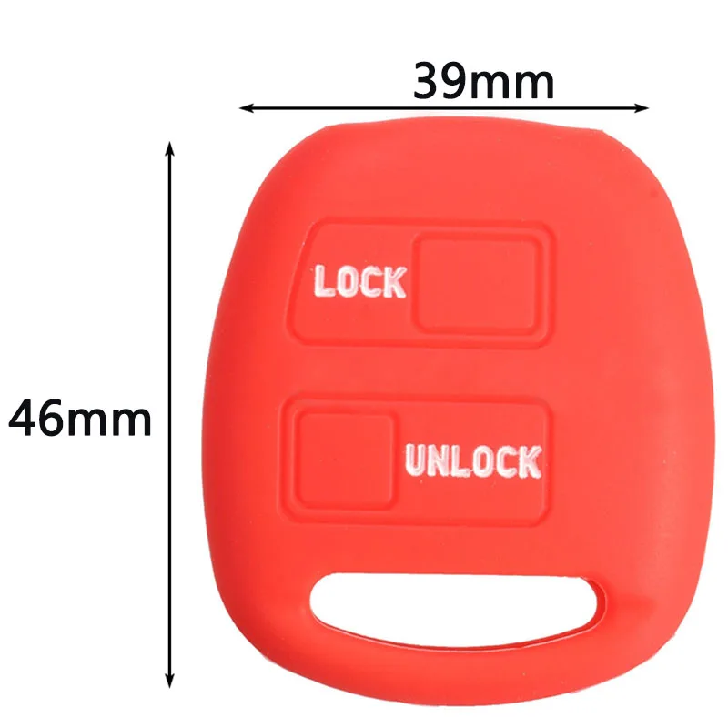 2 Button Silicone Remote Key Case Cover Shell For To-yota Rav4 Echo Yaris Red New