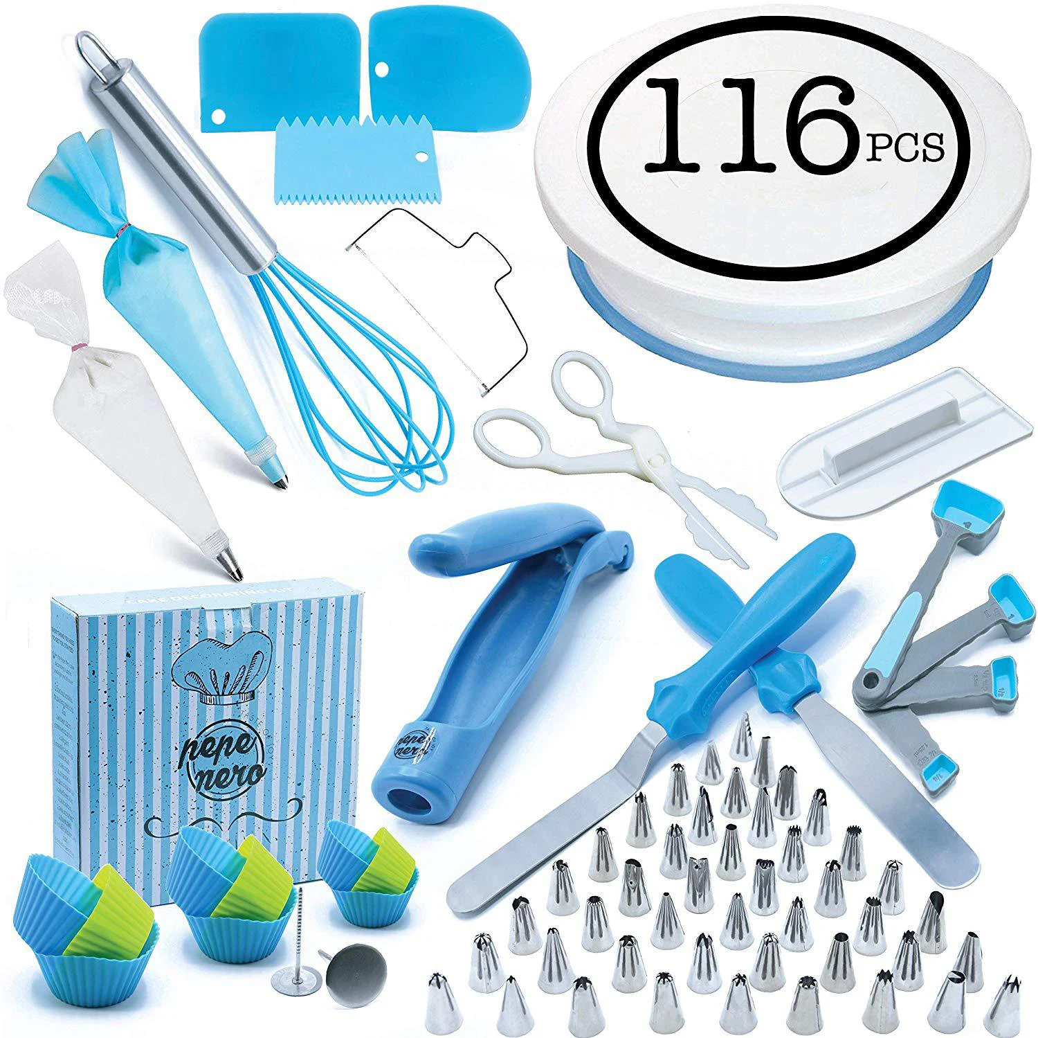116 pcs/Set DIY Cake Decorating Tool Baking Supplies Set Stainless Steel Pastry Nozzles Kit Flower Icing Tips Baking Tools
116 pcs/Set DIY Cake Decorating Tool Baking Supplies Set Stainless Steel Pastry Nozzles Kit Flower Icing Tips Baking Tools