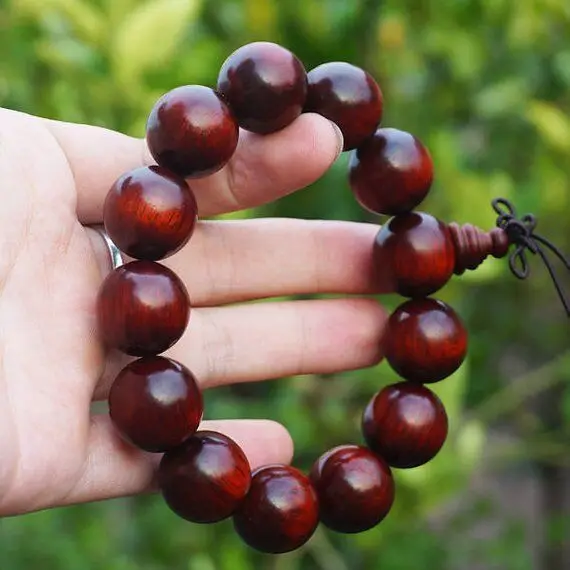 

15mm 18mm 20mm Natural India Red Sandalwood Beads Grade AAA High-density Mala Prayer Bracelet DIY Accessories